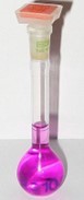 Flask with pink solution of potassium permanganate in water
